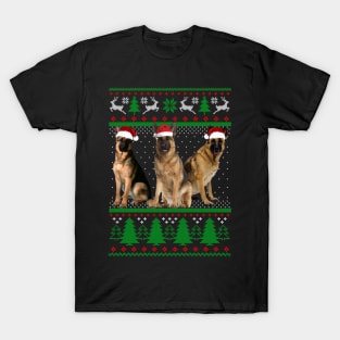 Funny German Shepherd Christmas Santa Hat Xmas T-Shirt